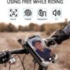 THIKPO Bike Phone Mount with Shockproof Silicone Pad, Secure Quick-Locking Clamp, 360° Rotation Angles for 4.7-6.8 inch Cellphones