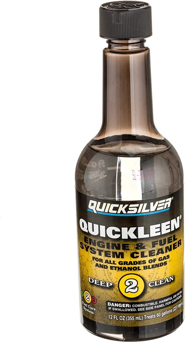 Quicksilver 8M0047921 Quickleen Engine & Fuel System Cleaner, 12 Oz - for All Grades of Gas and Ethanol Blends