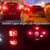 Alla Lighting 3156 3157 LED Red Bulbs 3000lm Extreme Super Bright Turn Signal Stop Brake Tail Lights for Cars, Trucks, Motorcycles T25 3057 3457 4157 4057
