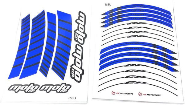 MC Motoparts Rim Stripes Wheel Decal Stickers 17 inch Rim Tape GP02 For KATANA SV650X SV650 VSTROM 250 (Racing Blue)