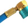 GooMeng R1234YF Car AC Refrigerant Charge Hose Kit,Auto 1/2 Acme LH R1234YF Air Conditioning Refrigerant Charging Hose with Gauge