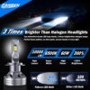 Fahren 9012/HIR2 LED Headlight Bulb, 60W 10000 Lumens Super Bright LED Headlights Conversion Kit 6500K Cool White IP68 Waterproof, Pack of 2