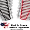JSP Manufacturing Red & Black 16 Tool Standard Wrench Holder Wrench Organizer 2 Pack | Storage Rack Tray Tool Holder