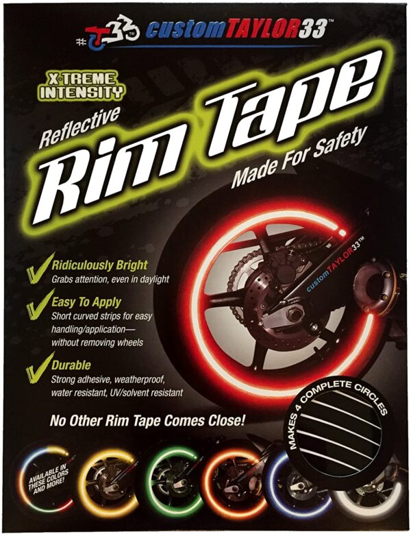 customTAYLOR33 Black Engineering Grade Reflective Copyrighted Rim Tapes - (Must Select Your Rim Size)