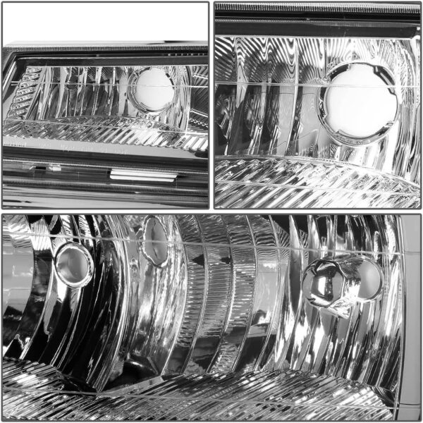 DNA Motoring HL-OH-CCOL044P-CH-AM Headlight Assembly, Driver & Passenger Side,Chrome amber