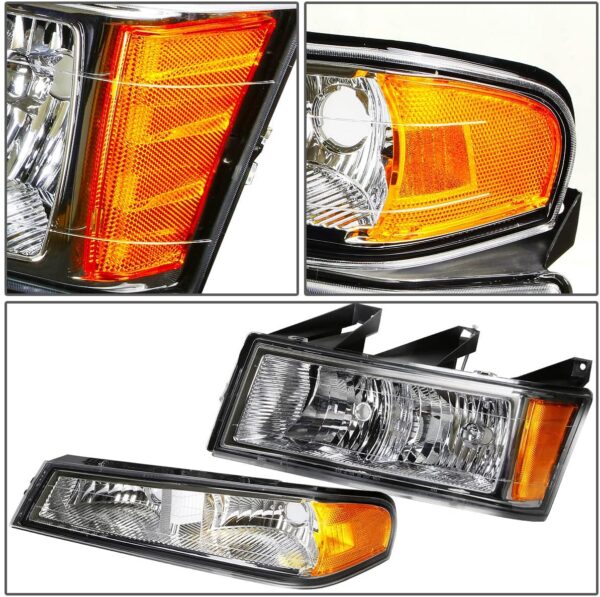 DNA Motoring HL-OH-CCOL044P-CH-AM Headlight Assembly, Driver & Passenger Side,Chrome amber