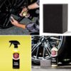 Adam's Essential Wheel & Tire Kit - Essential Car Wash Cleaning Supplies - Wheel Cleaner, Rubber Cleaner, Tire Shine, Foam Block Applicator, Scrubbing Brush & Dual 5 Finger Chenille Glove Mitt